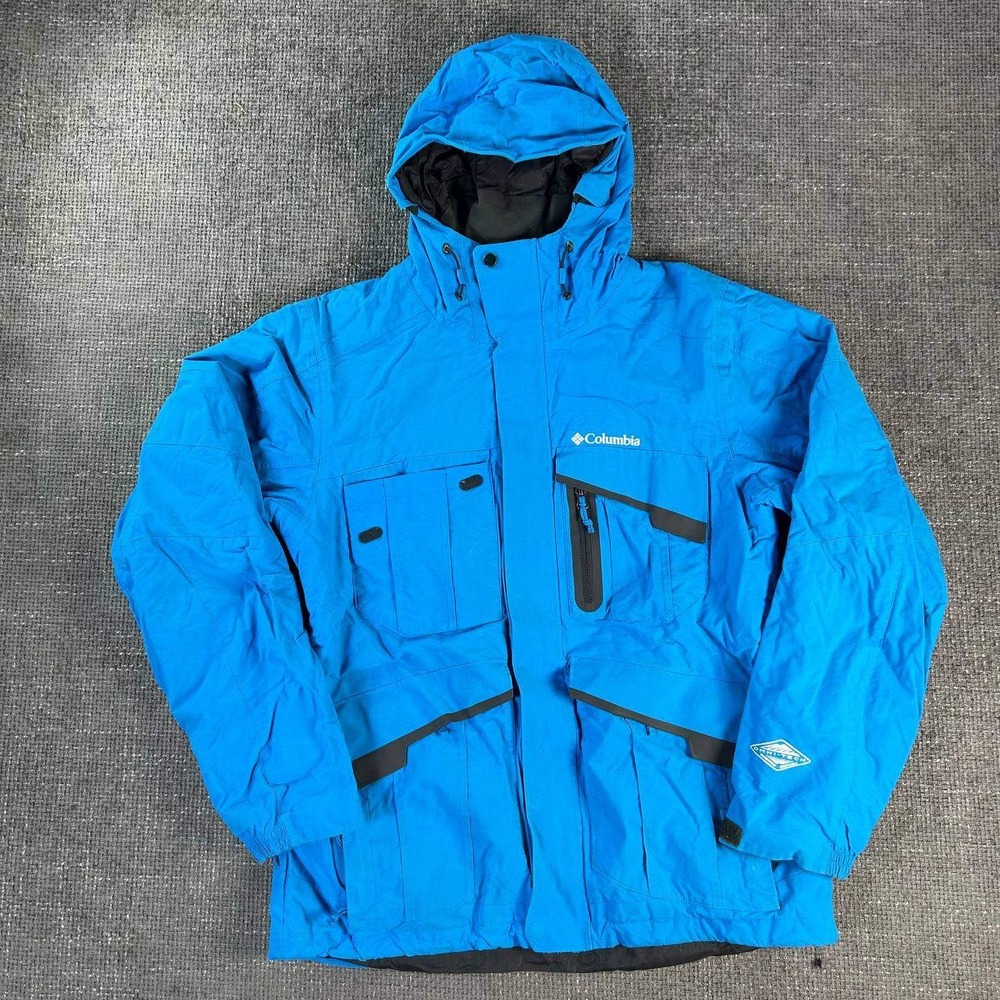 Columbia Omni-Tech Interchange Jacket Men M Blue Hooded Technical Shell